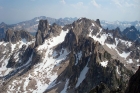 A view of the Rotten Monolith and Braxton Peak from the summit of Mount Iowa.