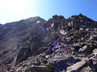 Jumbled rock on the northwest ridge of Lem Peak.
