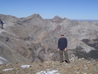Here I am just below the summit with the Devil's Bedstead behind me.