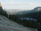 This is the view looking down on Skyhigh Lake from the saddle to the north.