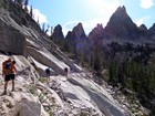 Descending below Fishfin Ridge.