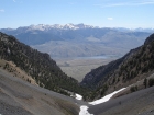 Looking down Jones Creek canyon with Mackay Reservoir and the White Knob Mountains in the background