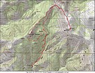 Map of our route, about 10 miles and 3600' elevation gain round trip.