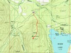 Map of the route up Kline, 2 miles and 700' gain round trip.