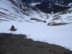 Here's Dylan beginning his glissade, with John already a few hundred feet below.