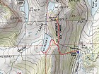 Map of the route, just over two miles and 700' elevation gain round trip for the lakes. An additional mile and 500' elevation gain to if you include Gaylor Peak.