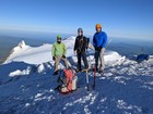 Group shot on the summit of Mount Hood.