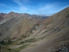 Looking down on West Pass, with Castle Peak in the distance. Glassford Peak is on the left.