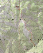 Map of the route, just over 5 miles and 2000' elevation gain round trip.