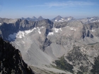 The main Pioneer crest southeast of Peak 11887', including Cobb, Old Hyndman, and Hyndman Peaks.