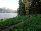 Hiking the trail on the south side of Boulder Lake.