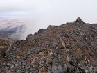 A little foggy on the summit of Elkhorn Peak.