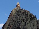 Zoomed in shot of the summit block of Finger of Fate from the northwest.