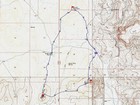 Map of the route, 9 miles and 2500' gain round trip.