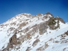 Looking towards the summit, Splattski out in front.