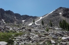 The pass leading to Four Lakes Basin from Born Lakes.