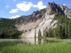 This very distinctive formation is the backdrop for Hatchet Lake.