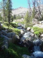 Stream flowing from Hummock Lake to Hourglass Lake.