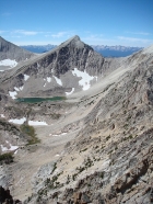 The east face of WCP-9 and Slide Lake from WCP-10.