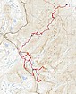 Map of our route, about 39 miles and 15000' elevation gain round trip, includes all 5 peaks.